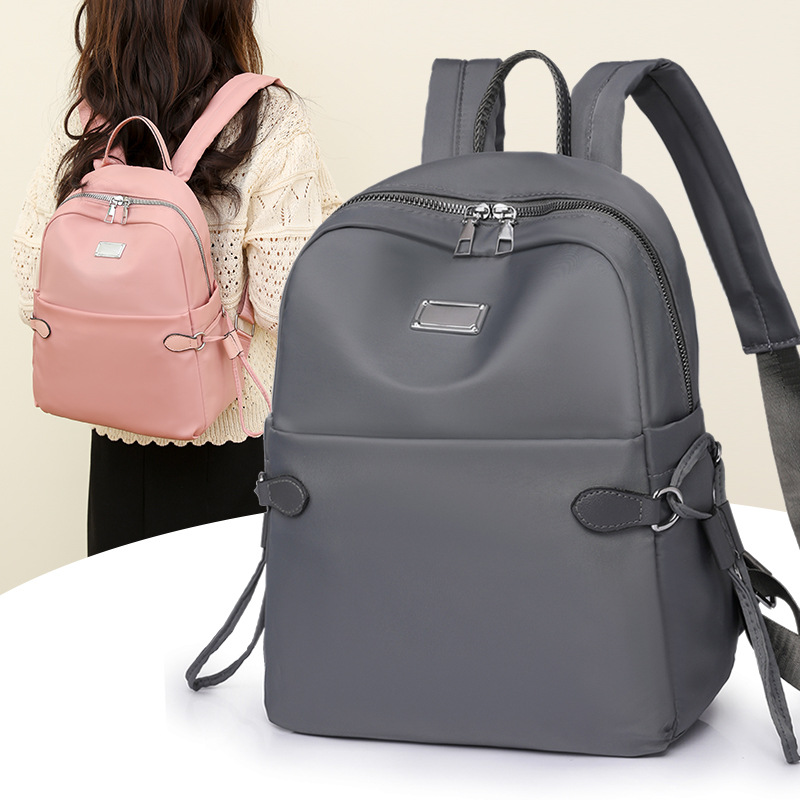 Transfronterizo al por mayor 2024 nueva mochila de nailon para mujer coreana simple y versátil mochila de viaje al aire libre marea