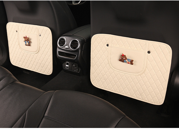 Women's Cute Cartoon Car Seat Back Anti-Kick Pad Car Seat Back Anti-Stain Pad Rear Children's Anti-Scratch Pad