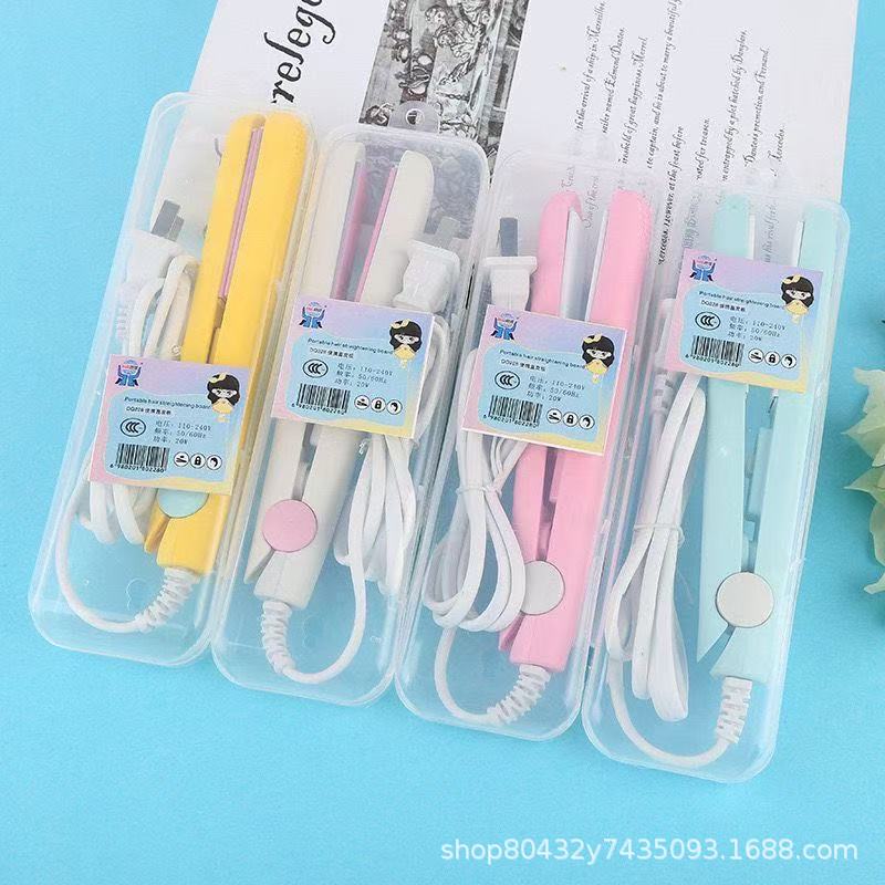 Mini portable hair straightener for women, dual-use straightening and curling iron, air bangs straightener, small straightening iron