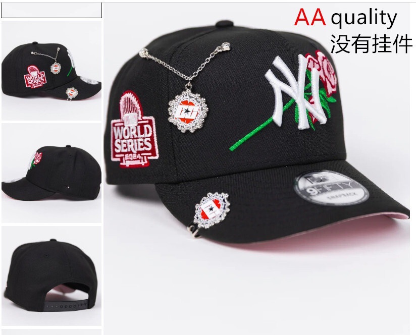 Comercio exterior transfronterizo al por mayor 2026 AA gorra de boca de pato bordado tridimensional ajustable gorra de hip-hop Yankees Dodgers