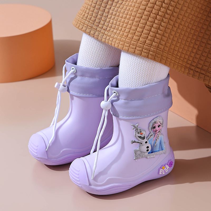 Botas de lluvia de verano para niños antideslizantes con suela suave para niños trapos fríos anti olor para niños de dibujos animados para niños zapatos de lluvia para niños