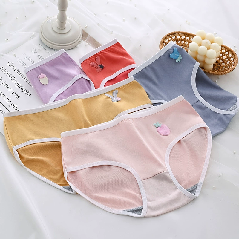 Трусы женские Японский милый мультфильм девушка на талию дышащие Большие размеры девушка треугольные шорты голова
