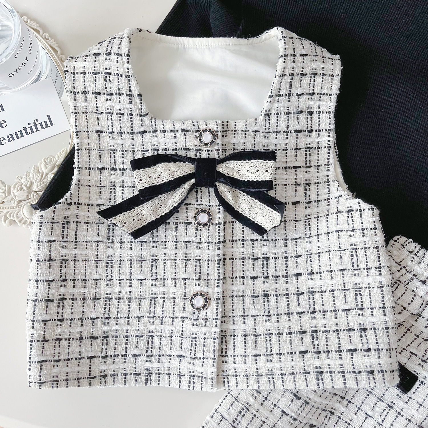 Girls Little Fragrant Style Three Piece Set For Toddler Girls_voghion.com