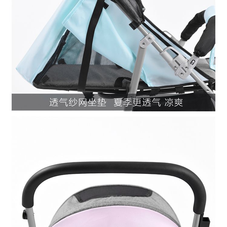 Nuevo carro de bebé, carro de mano ligero, disponible en cuatro estaciones. Se puede sentar y acostar al bebé, conveniente y pequeño para llevar.