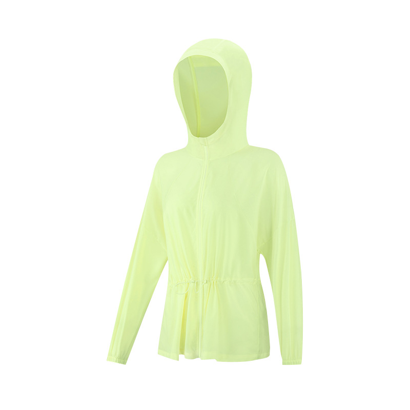 Procesamiento de ropa de protección solar personalizada para mujeres piel de hielo UV upf40 + primavera y verano yoga ropa de protección solar transpirable abrigo deportivo