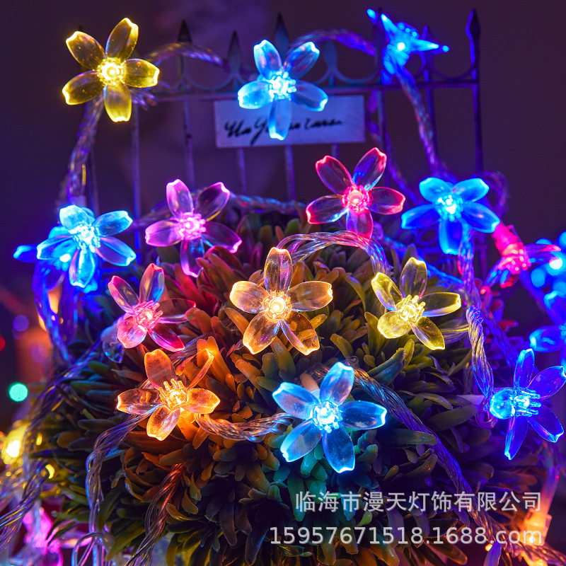 Led桜灯梅花灯星灯室内外装飾灯夜市に小さなイルミネーションを並べて白球灯をつけます。|undefined