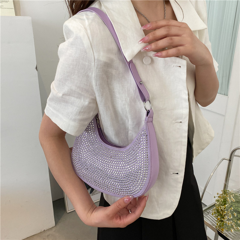 Nicho popular bolsa de las axilas bolso de las mujeres 2022 nueva moda de Corea Red brillante diamante cadena hombro bolsa de las axilas