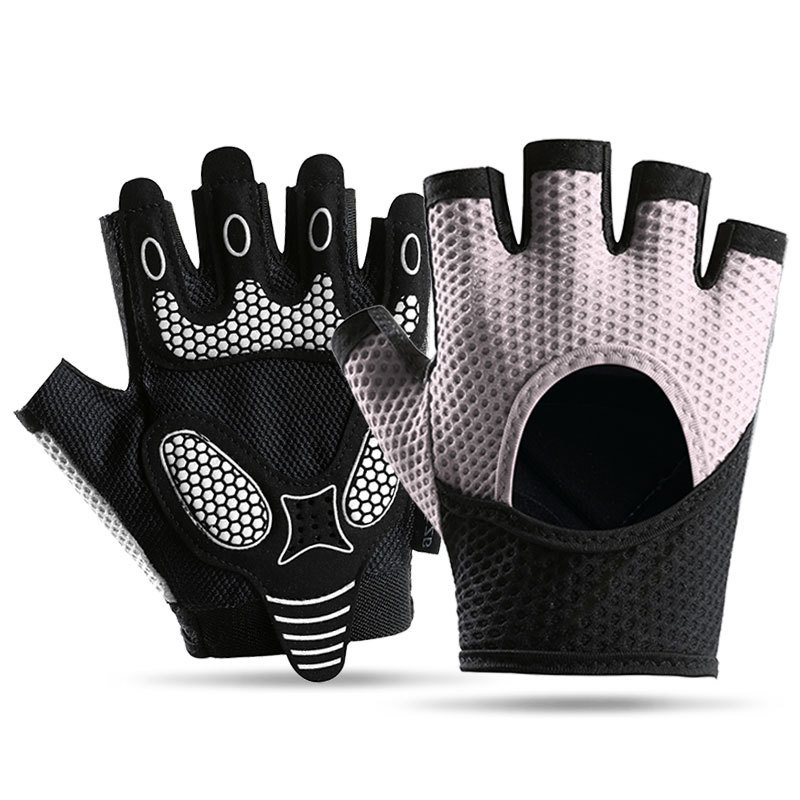Guantes de fitness para hombres y mujeres, medio dedo, deportes al aire libre, antideslizante, resistente al desgaste, amortiguador suave, barra horizontal, guantes antideslizantes para montar