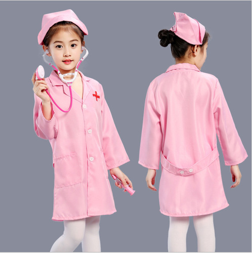 Children's little doctor nurse cosplay costumes kindergarten role-playing career experience boy and girl performances play house outfits