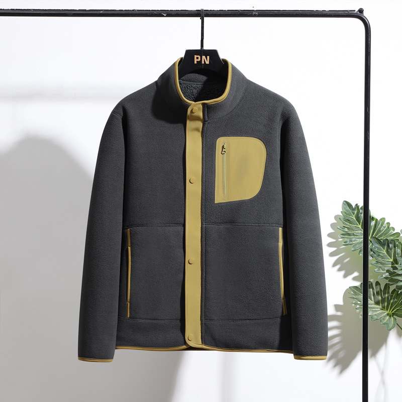 Camiseta de manga larga al aire libre transfronteriza engrosada con camisa encapuchada de lana pesada otoño y invierno con cremallera suéter hombre grueso personalizado