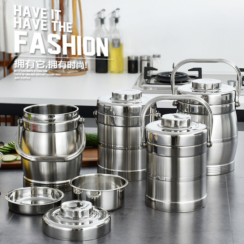 Thermal lunch box for students and office workers, vacuum insulated stainless steel food container, thermos rice bucket
