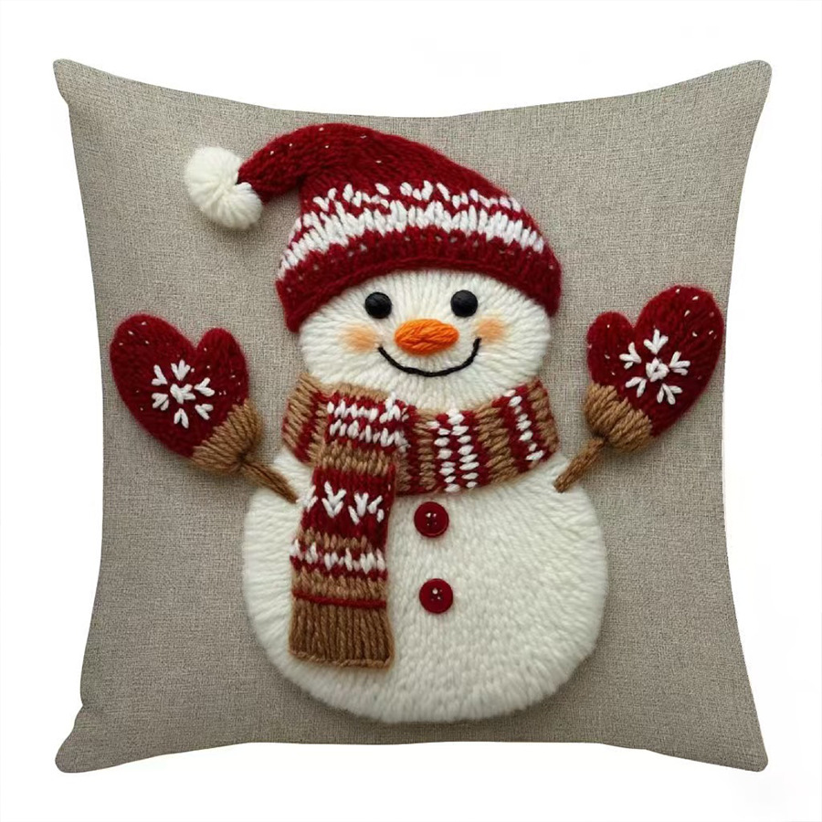 Navidad serie de almohada de lino impresa decoración de la sala de estar sofá almohada al por mayor para la imagen al por mayor