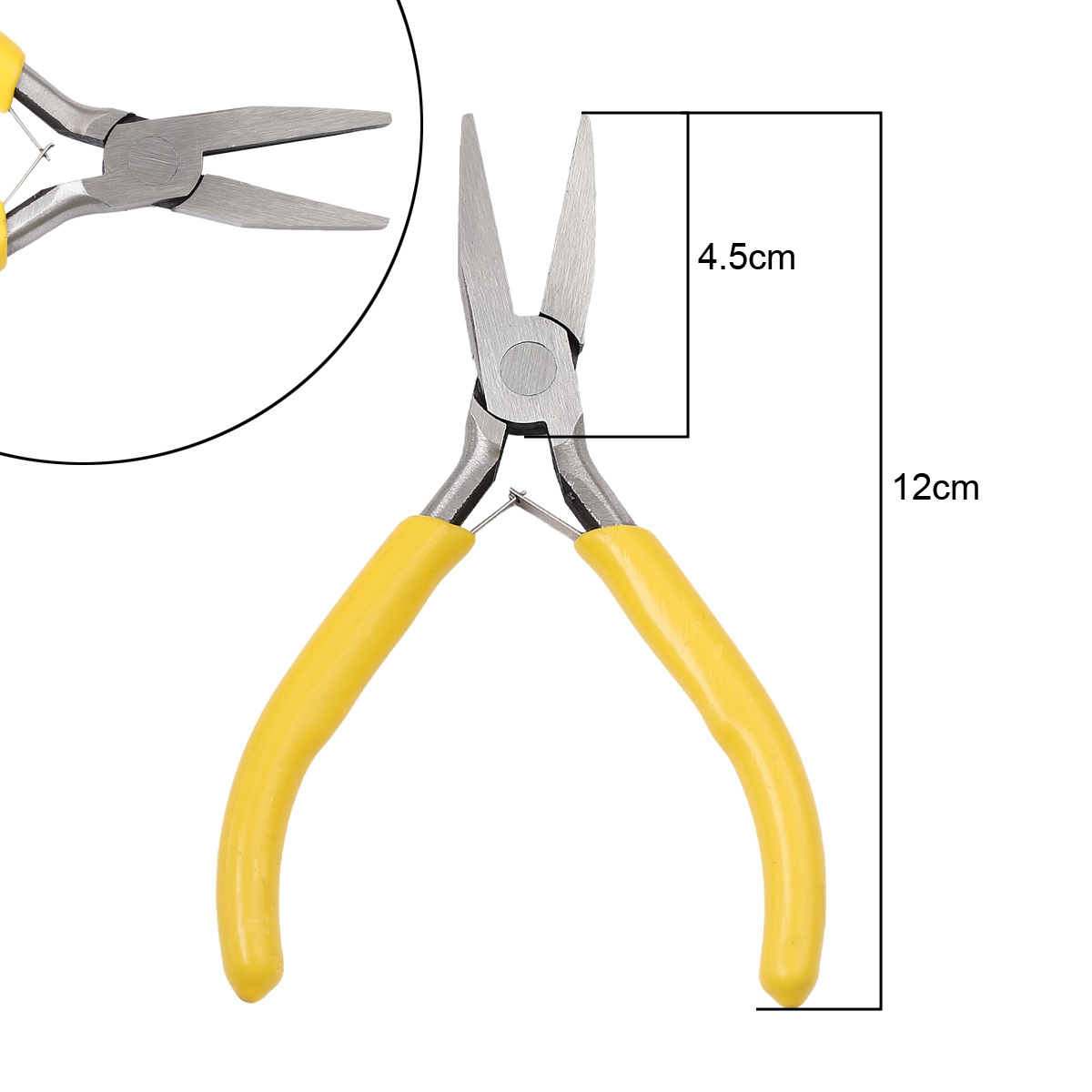 Yellow handle flat mouth tongs (toothless)