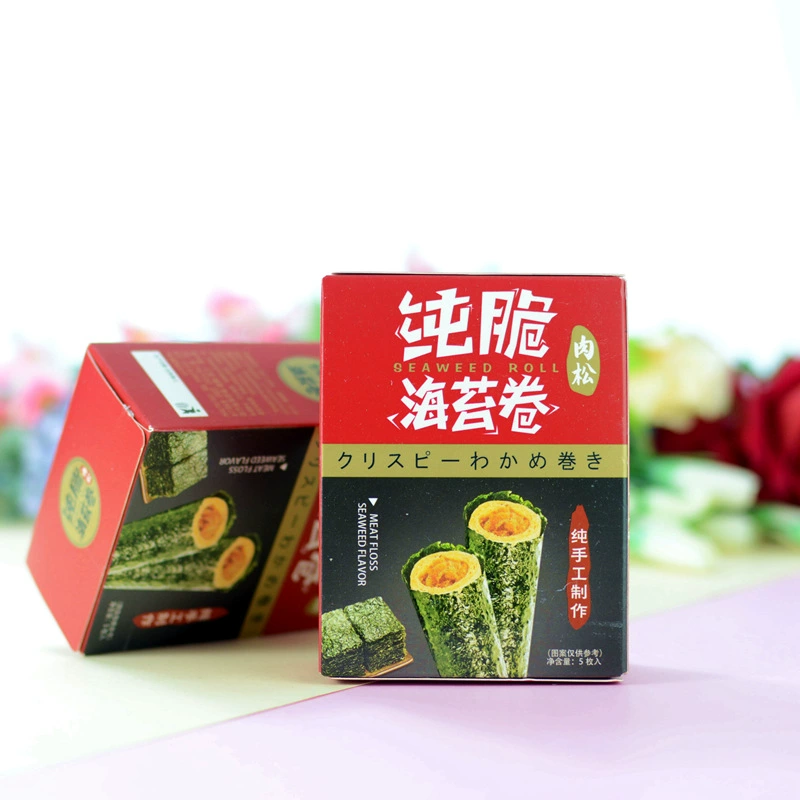 Сушеный водорослевый перекус (Huijia) чистые хрустящие роллы водорослей, подарочный набор 5 шт., размеры 10.5×8×4.5 см
