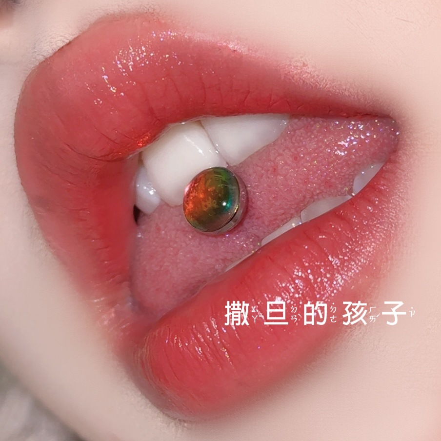 Satan's Child Tongue Ring Basic Formula Hot Girl Tongue Barbell Stainless Steel Tongue Piercing detail image 14