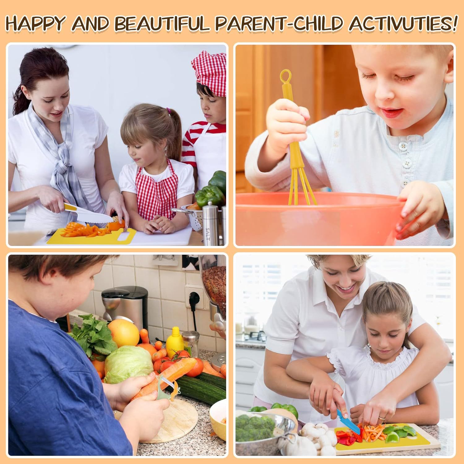 Amazon 20 piezas de herramientas de cocina para niños traje de educación temprana cuchillo de frutas y verduras de plástico cuchillo de juguete de los niños