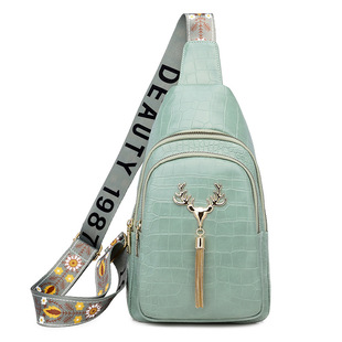 Women's chest bag 2023 new Korean style fashionable shoulder bag stone pattern bag ins All-match chest messenger bag backpack