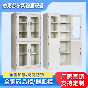 Laboratory medicine cabinet double lock all-steel cabinet chemical reagent sample storage cabinet acid and alkali resistant all-steel medicine cabinet