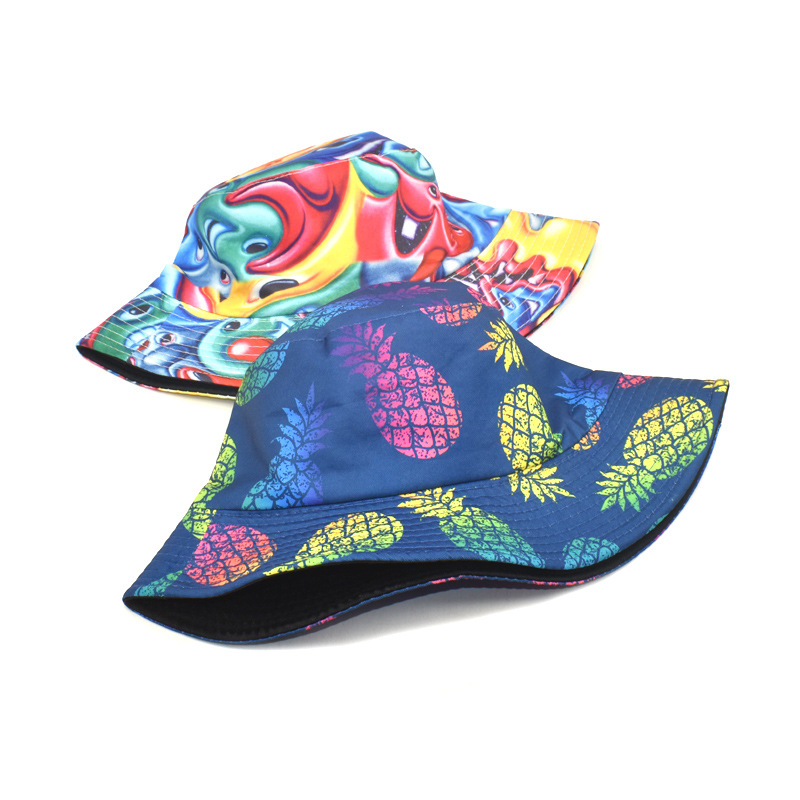 Unisex Einfacher Stil Frucht Drucken Breite Traufen Bucket Hat display picture 3