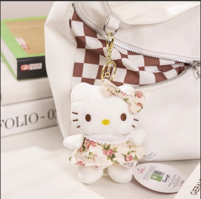 本物のサンリオ KT 猫ペンダントキティ猫ハローキティスクールバッグ荷物バッグペンダント女性の車のキーホルダー|undefined
