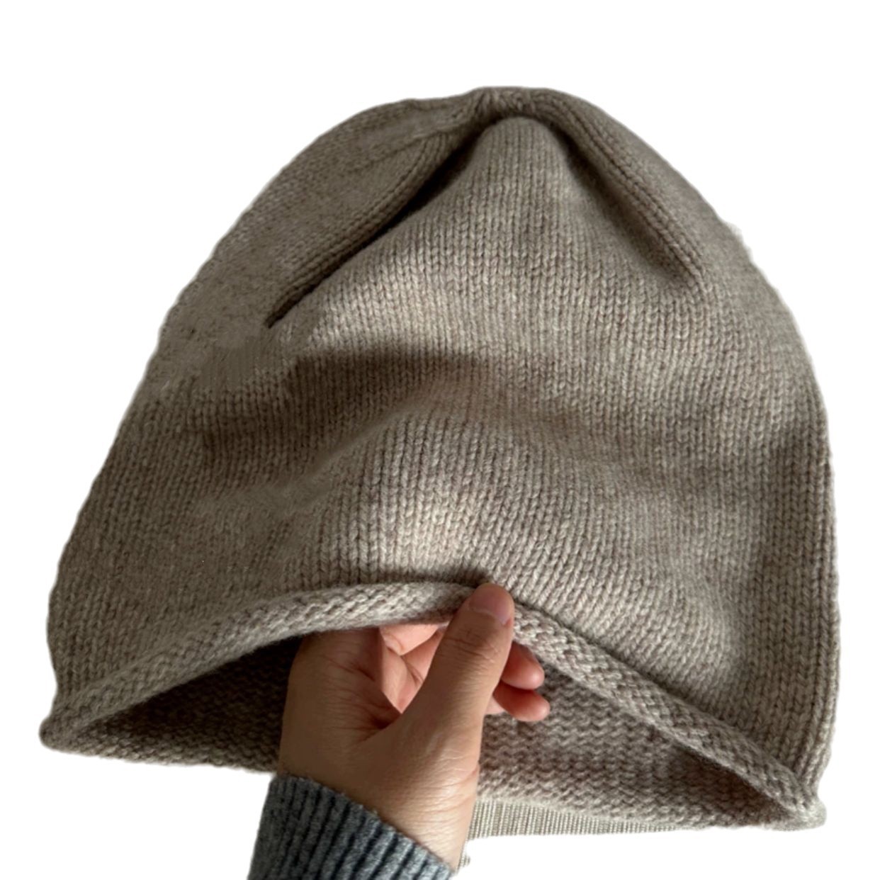 Korean single pile hat hat winter 100%pure wool hat knitted…