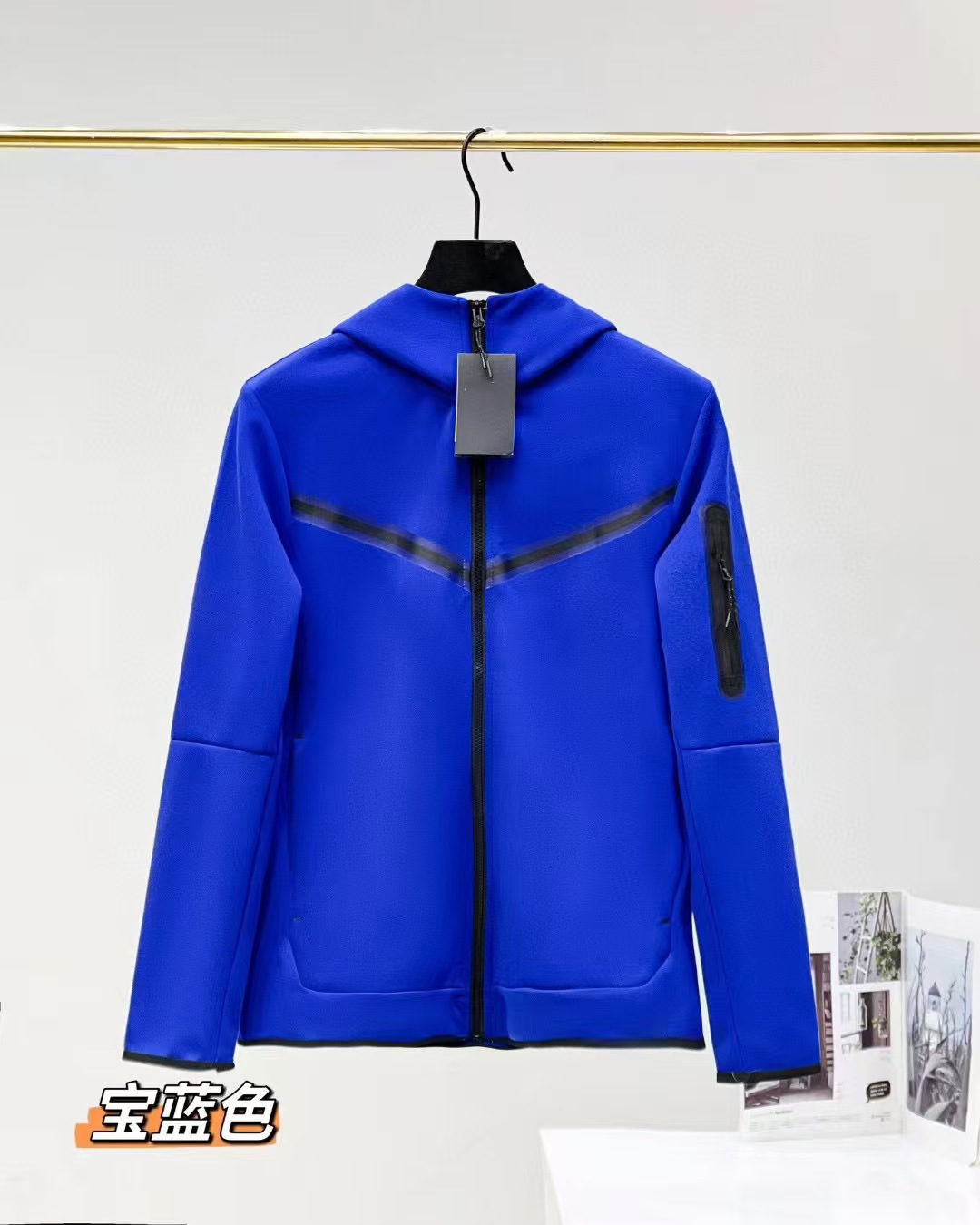 Camiseta con cremallera encapuchada transfronteriza para hombres primavera y otoño nueva chaqueta casual de ropa deportiva, pantalones de pies pequeños, dos piezas