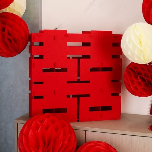 Wedding three-dimensional happy character ornaments, wedding room layout, double stickers, new house, bedroom, living room decoration, wedding supplies