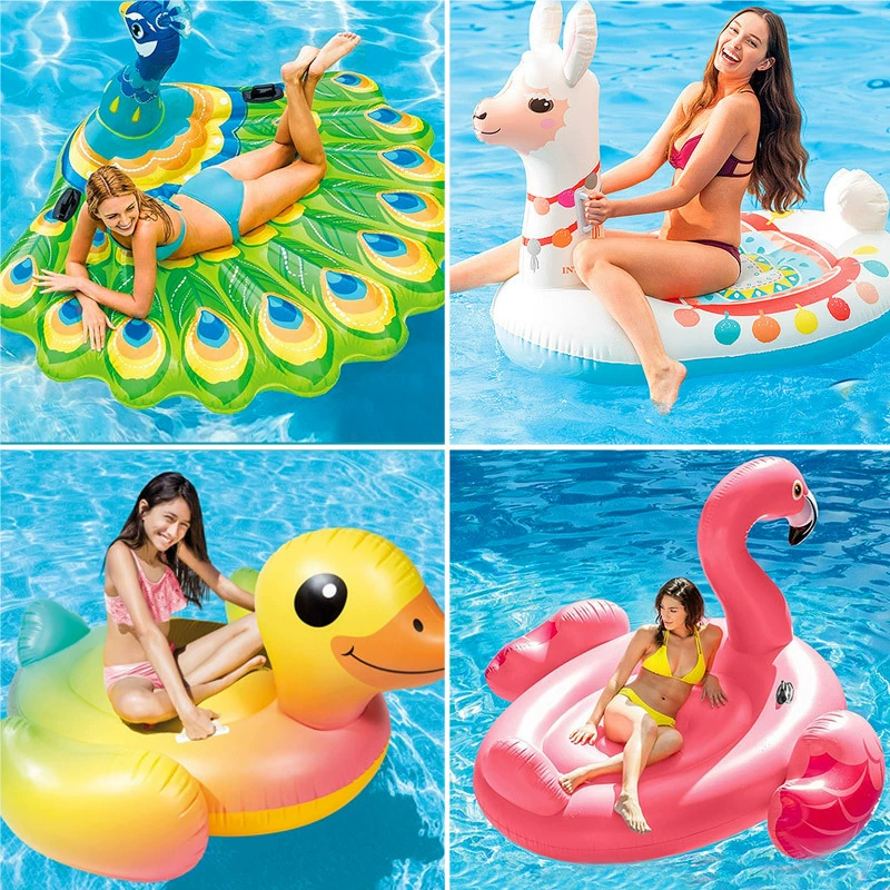 INTEX-бренд детские игрушки надувные сиденья для катания в воде, тазы для плавания с животными, поплавок для воды с животным