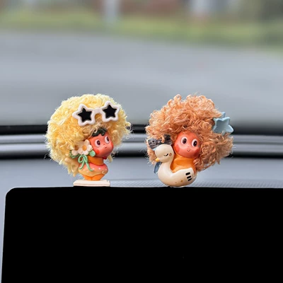 Car ornaments: Car Dashboard Decoration Screen - afro-moment-afro-little-flower-girl