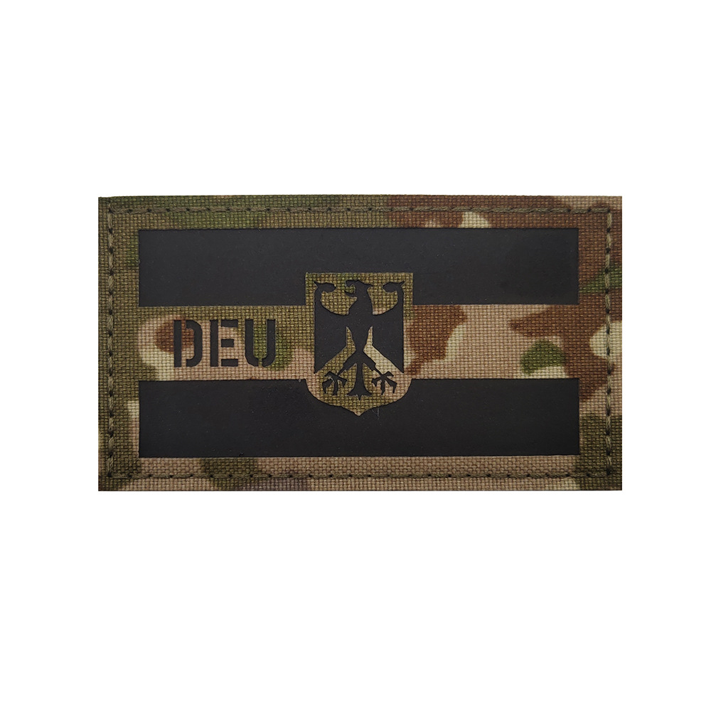 IR Alemania bandera DEU parche 9*5 brazalete de Velcro reflectante insignia bolsa al aire libre con sello