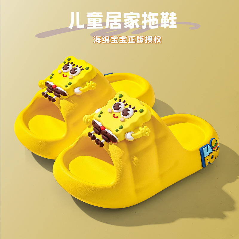 Spongebob Slippers for Girls, Summer Indoor Bath Sandals for Toddlers, Stylish Outdoor Beach Slippers for Children