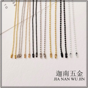 2.4mm White K Metal Bead Chain Iron Electroplating Chain Various Specifications Wave Bead Tag Chain Silver White Nickel Plated Jewelry Accessories