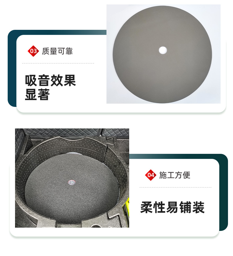 Original car factory floor butyl rubber chassis soundproofing and insulation cotton, shock-absorbing and vibration-reducing panels for trunk, doors, and hood