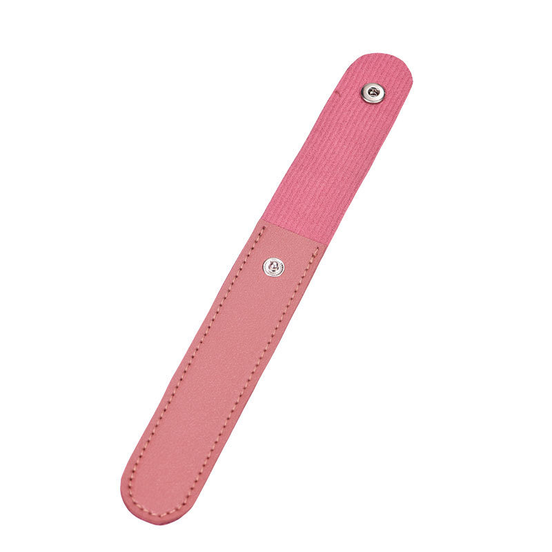 Inventario de cuero grueso de acero empujando cubierta de clip bolsas de fotos para herramientas de manicuría de uñas bolsas de almacenamiento