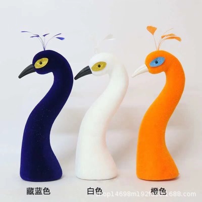 仿真孔雀头模型开业花篮插花装饰品婚车配饰孔雀嘴鸟嘴材料配件