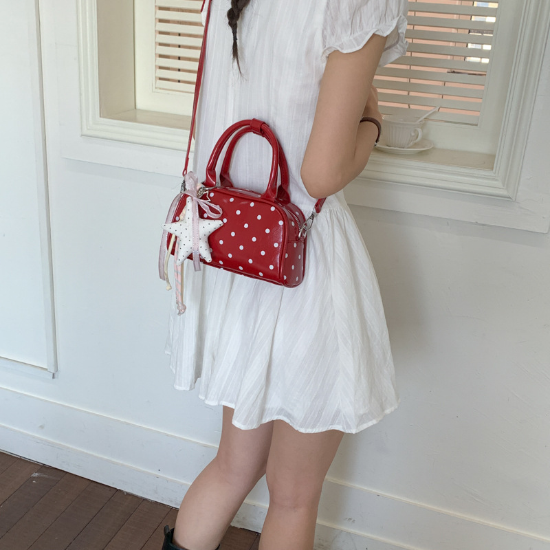 Nicho coreano Zhong chica onda punto bolos mujeres 2026 verano diario nuevo estilo extranjero gran capacidad mochila de hombro image 5