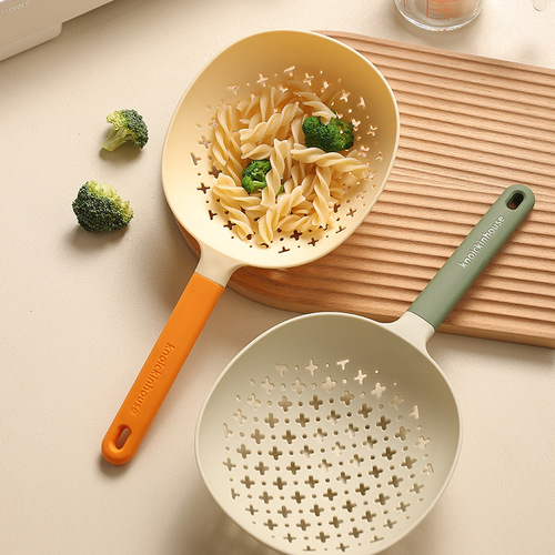 Patent high-temperature resistant sink strainer large size household draining long-handled net scoop for dumplings and jiaozi plastic strainer spoon
