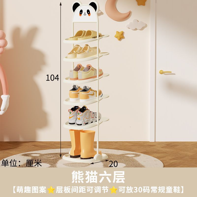 Estante de zapatos para niños, armario de zapatos simple especial para niños, hierro forjado ultra estrecho, espacio de ahorro de zapatos para bebés, estante de almacenamiento de zapatos lindo para el hogar