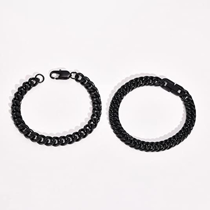 Xinghe de acero inoxidable de cuatro lados de molienda ensanchado audaz hip hop dominante pulsera de acero de titanio cadena cubana personalidad punk amigo masculino