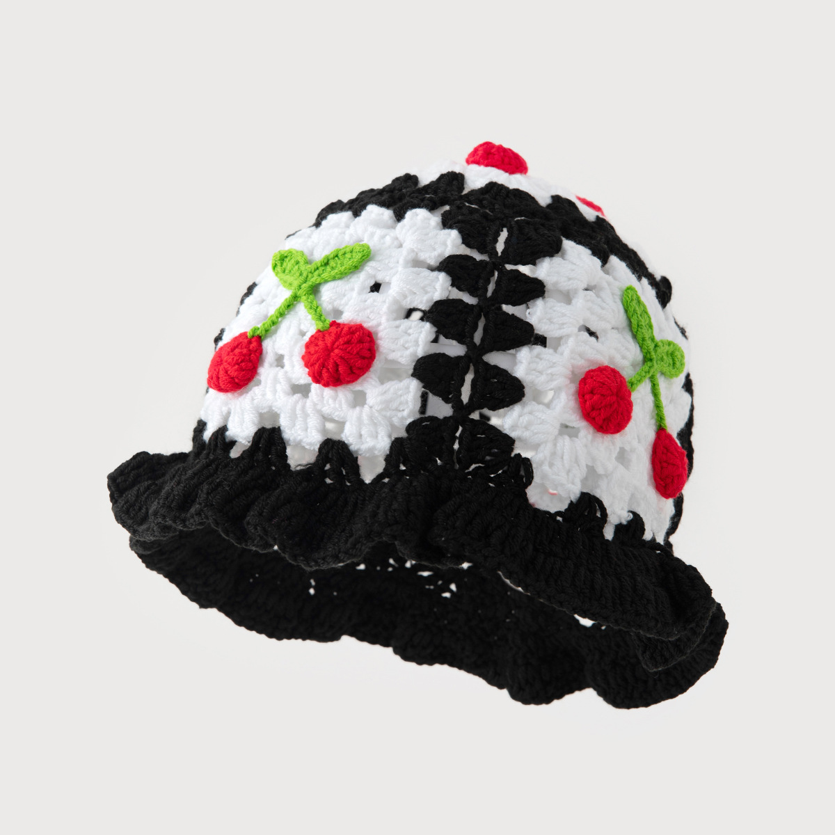Wool Cap Hats Type Women's Cartoon Style Simple Style Cherry Crimping Wool Cap