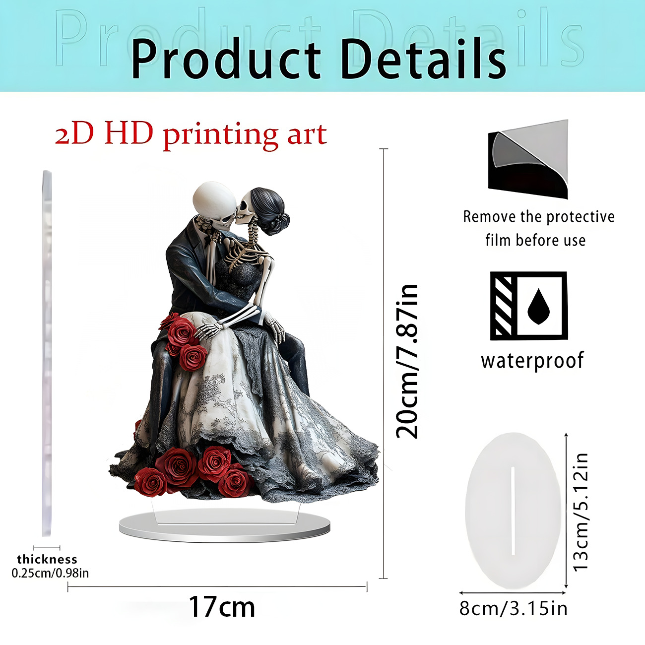 Nuevos productos transfronterizos de Halloween estilo oscuro acrílico plano 2D decoración de escritorio decoración para el hogar decoración de vacaciones