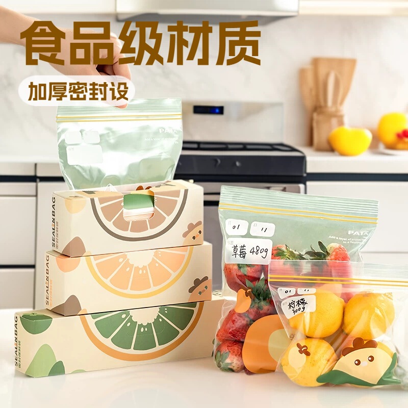 Sealed Bags, Food-Grade Preservation Bags, Self-Sealing Plastic Bags, Thickened for Home Refrigerator Storage, Special for Freezing, with Sealing Sealed Bags, Food-Grade Preservation Bags, Self-Sealing Plastic Bags, Thickened for Home Refrigerator Storage, Special for Freezing, with Sealing