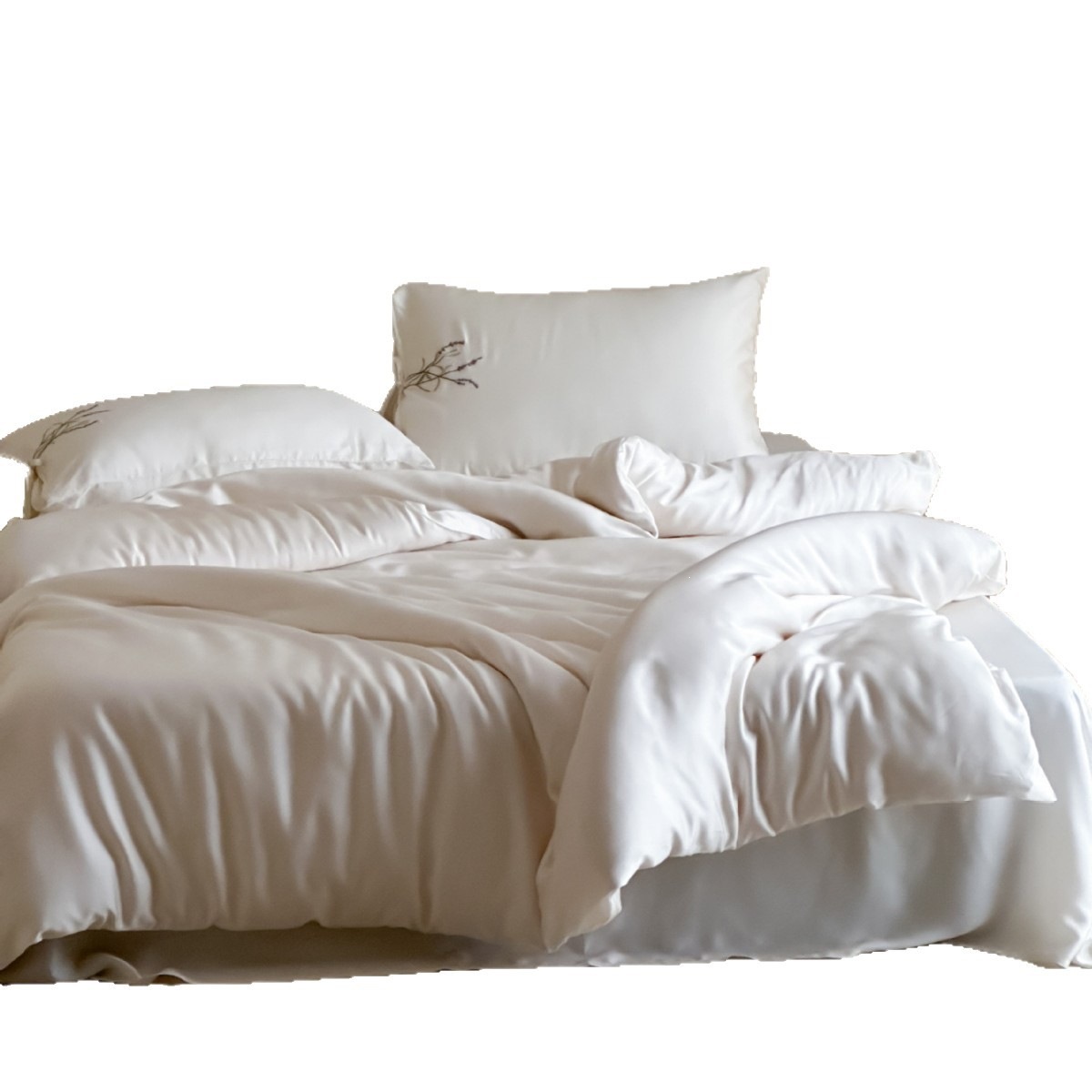 High-end Tencel Four-piece Bedding Set Embroidered Lyocell Sheet_voghion.com