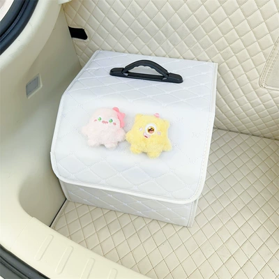 Car storage bag/box: storage bag car trunk storage - 2-monsters-white-small-size-storage-box