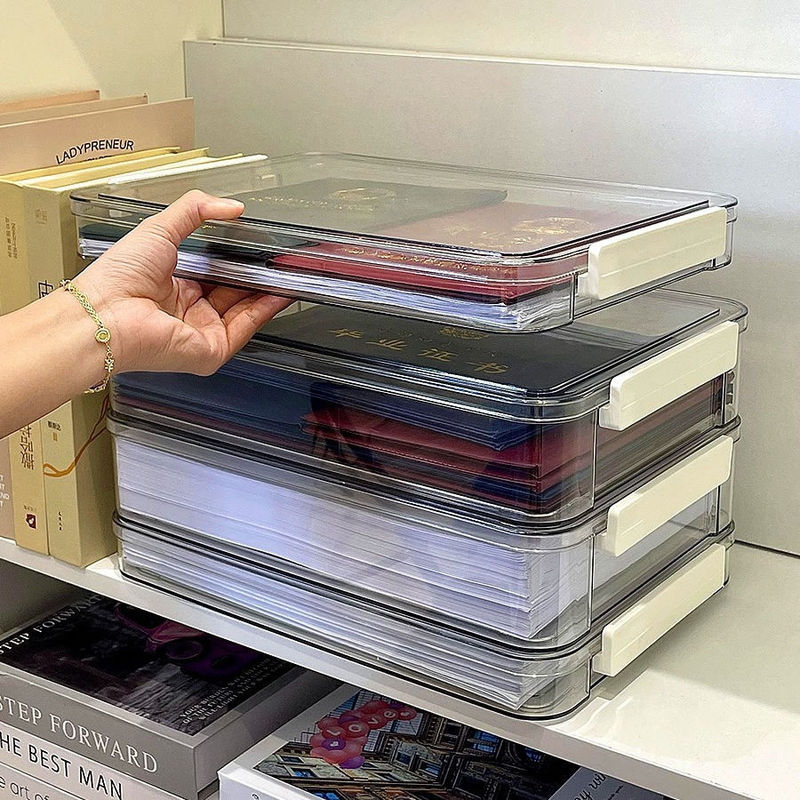 試巻収納整理神器大容量透明プラスチック戸籍本中学校卒業証明書a4書類収納ケース|undefined