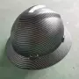 库存大帽檐黑色碳纤维头盔