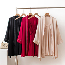 晨袍女新娘2025性感睡衣女真丝睡衣长款吊带睡袍纯欲风丝绸家居服