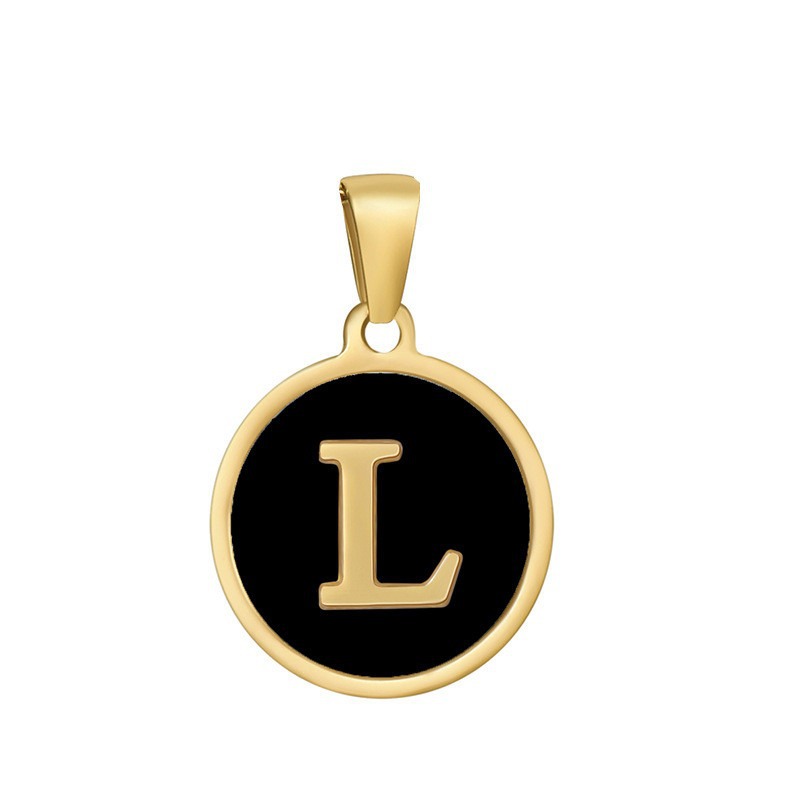 4g Weight Pendant Jewelry Making Type 16mm Jewelry Making Size DIY Jewelry Accessories Classification 1 Piece Quantity 304 Stainless Steel Material Letter, Word Pattern Classic Style Style Enamel, Plating Craft Black Color 1 Piece 16mm 304 Stainless Steel Letter Word Pendant DIY Jewelry Accessories 12