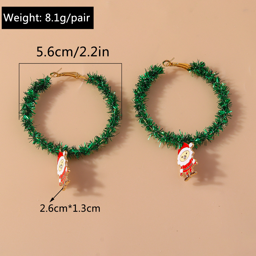 13g Weight Alloy Ear Needle Material Earrings Classification 1 Pair Quantity Holiday, Festival Occasion Plastic Material Christmas Festival Christmas Tree, Santa Claus Pattern Women's Gender Cute, Classic Style Style 1 Pair Christmas Cute Classic Style Christmas Tree Santa Claus Plastic Earrings 5