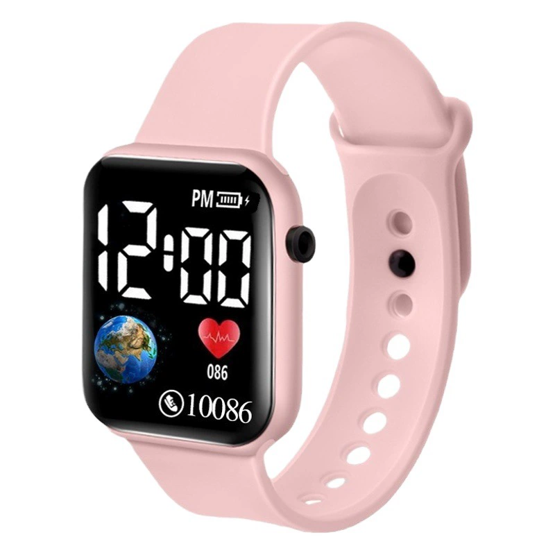 Трансграничные Горячие квадратные в форме земли светодиодные электронные часы на одно отверстие ремешок простые модные часы в наличии оптом